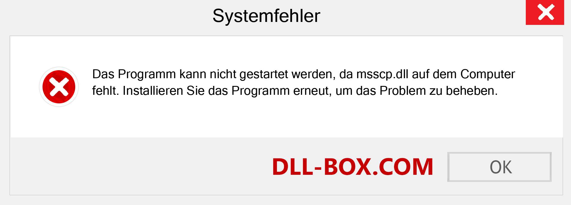 msscp.dll-Datei fehlt?. Download für Windows 7, 8, 10 - Fix msscp dll Missing Error unter Windows, Fotos, Bildern